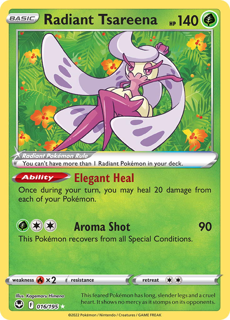 Radiant Tsareena - 016/195 - holofoil - Silver Tempest