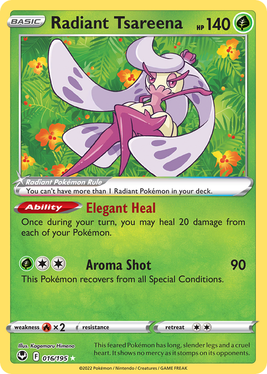 Radiant Tsareena - 016/195 - holofoil - Silver Tempest