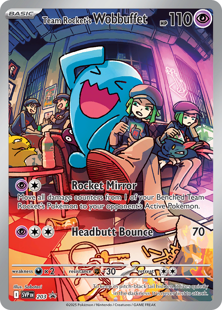 Team Rocket's Wobbuffet - 203/224 - holofoil - Scarlet & Violet Black Star Promos