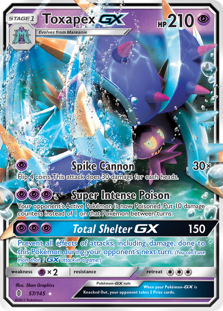 Toxapex-GX - 57/145 - holofoil - Guardians Rising