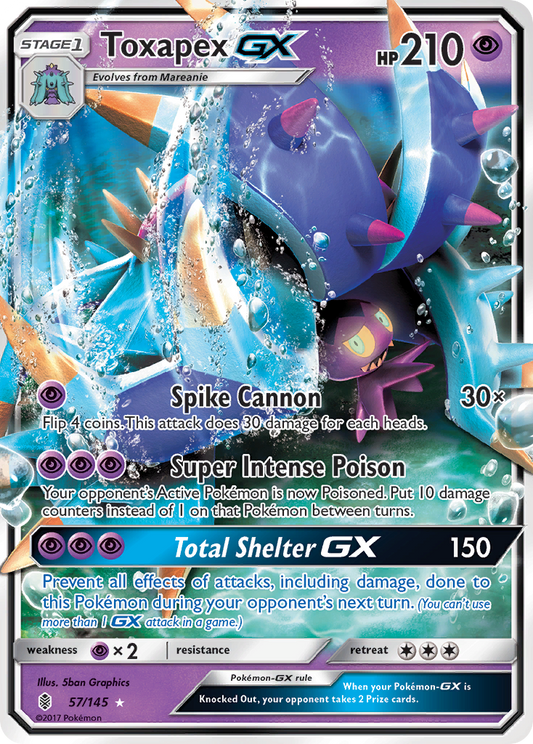 Toxapex-GX - 57/145 - holofoil - Guardians Rising