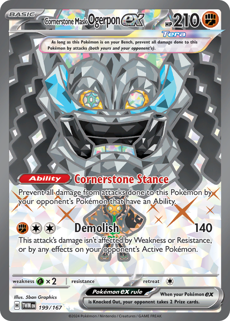 Cornerstone Mask Ogerpon ex - 199/167 - holofoil - Twilight Masquerade