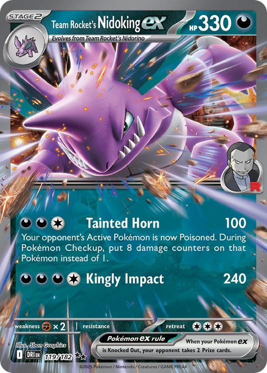 Team Rocket's Nidoking ex - 119/182 - holofoil - Destined Rivals