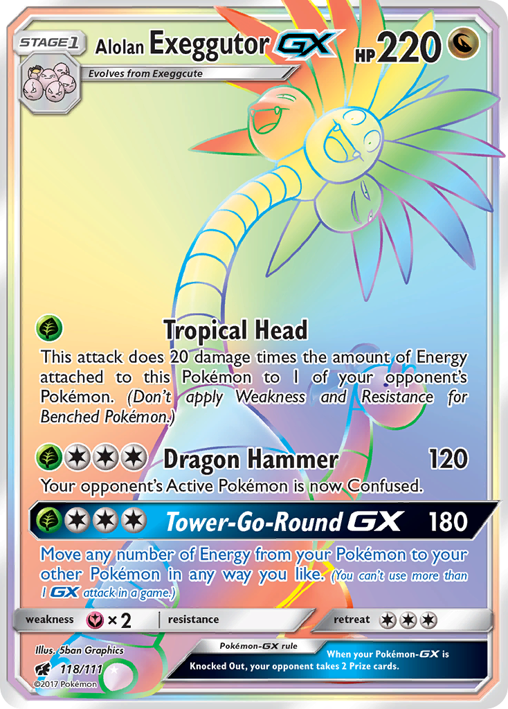 Alolan Exeggutor-GX - 118/111 - holofoil - Crimson Invasion