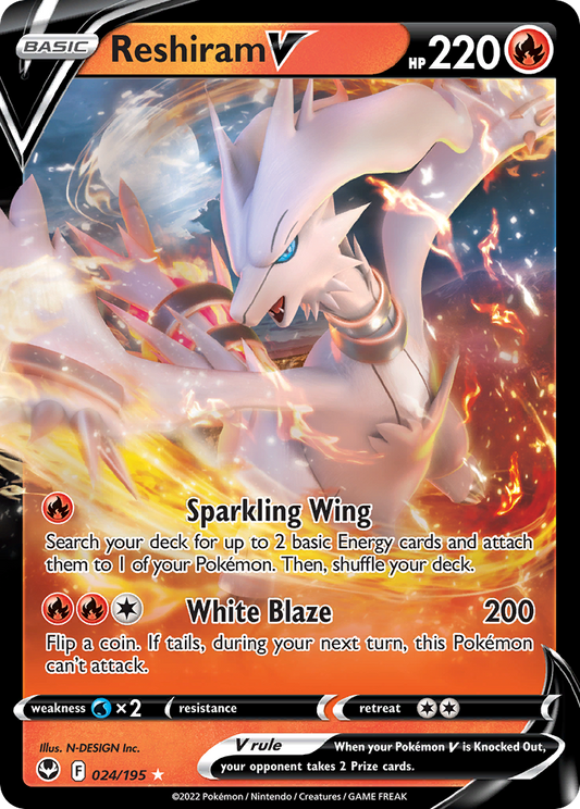 Reshiram V - 024/195 - holofoil - Silver Tempest