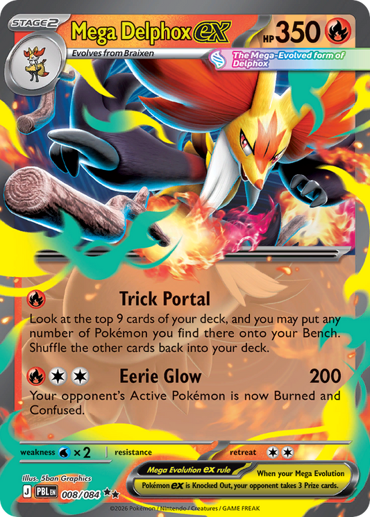 Mega Delphox ex - 008/084 - holofoil - Pitch Black