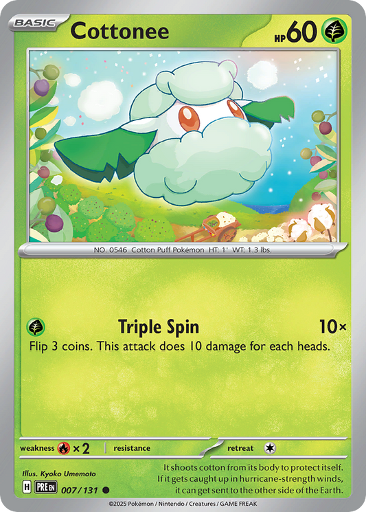 Cottonee - 007/131 - pokeBallReverseHolofoil - Prismatic Evolutions