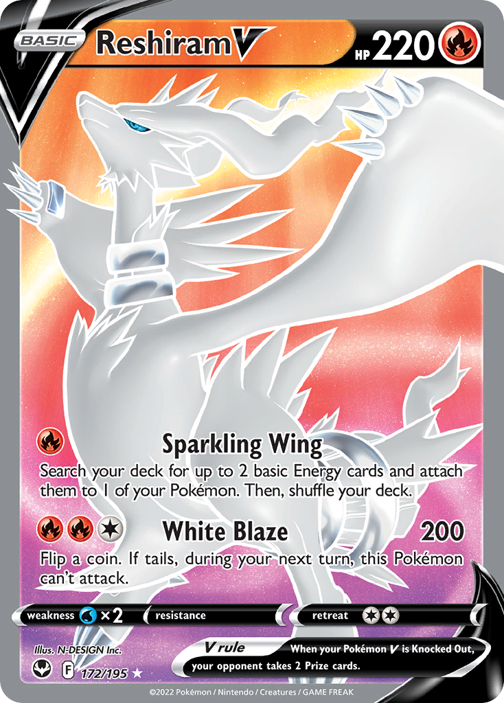 Reshiram V - 172/195 - holofoil - Silver Tempest