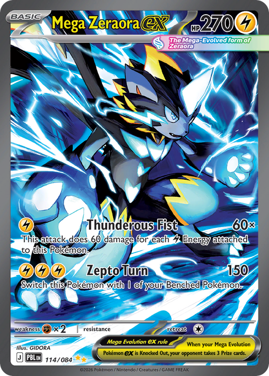 Mega Zeraora ex - 114/084 - holofoil - Pitch Black