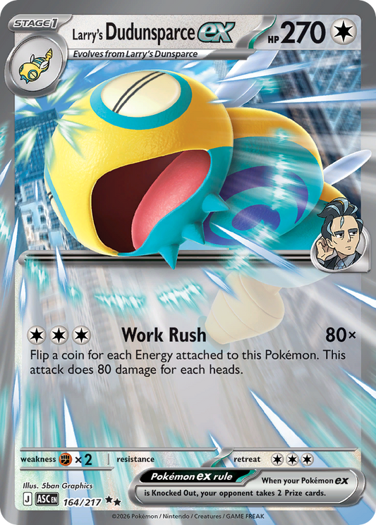 Larry's Dudunsparce ex - 164/217 - holofoil - Ascended Heroes