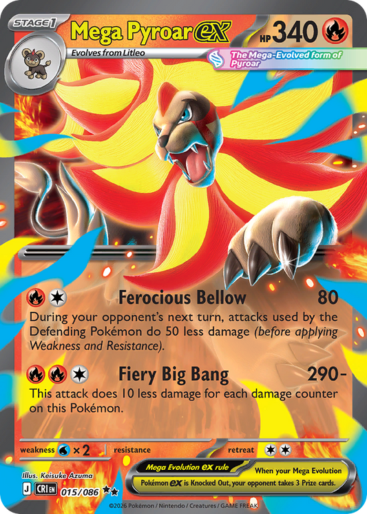 Mega Pyroar ex - 015/086 - holofoil - Chaos Rising
