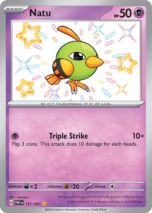 Natu - 151/091 - holofoil - Paldean Fates