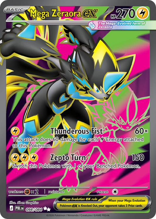 Mega Zeraora ex - 098/084 - holofoil - Pitch Black