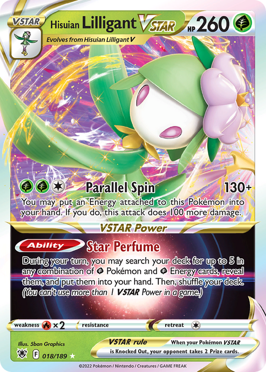 Hisuian Lilligant VSTAR - 018/189 - holofoil - Astral Radiance