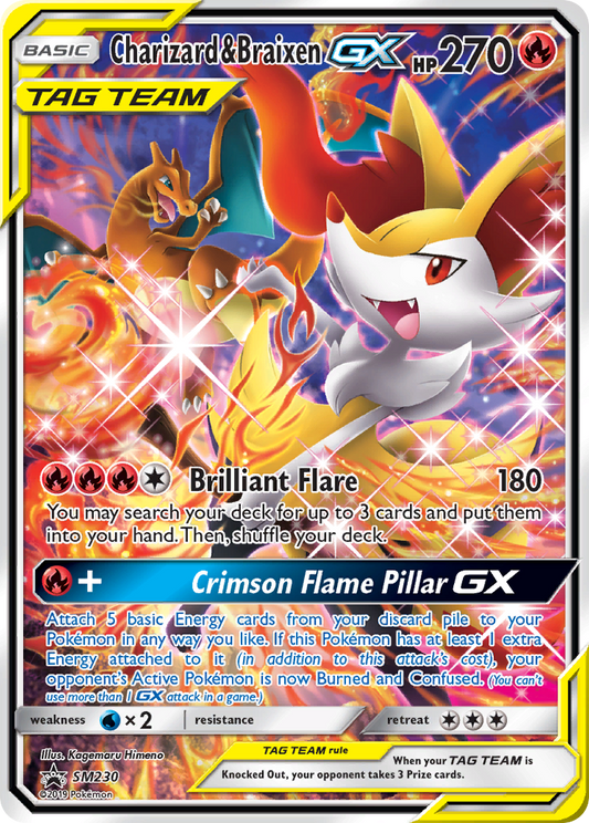 Charizard & Braixen-GX - SM230 - holofoil - SM Black Star Promos