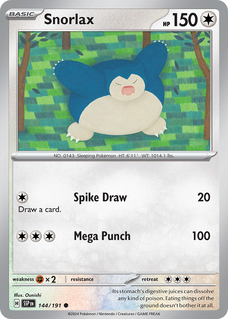 Snorlax - 144/191 - reverseHolofoil - Surging Sparks
