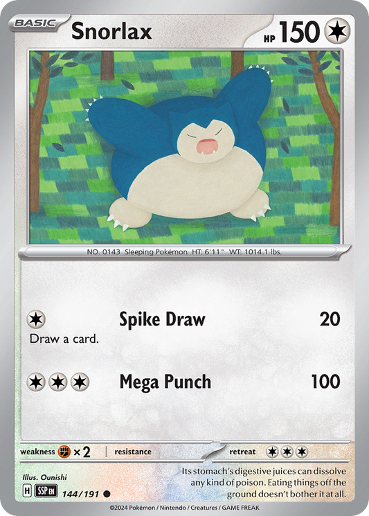 Snorlax - 144/191 - reverseHolofoil - Surging Sparks