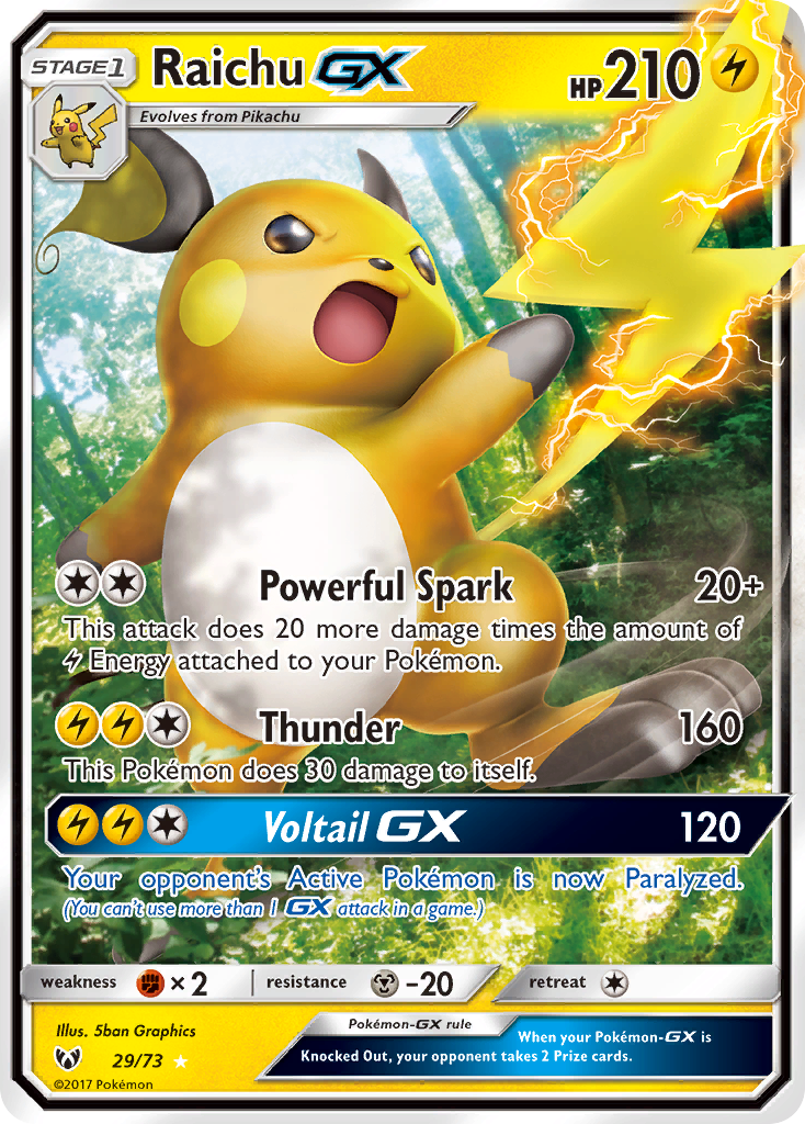 Raichu-GX - 29/73 - holofoil - Shining Legends