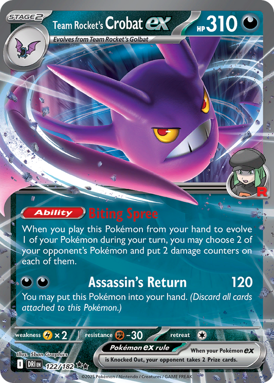 Team Rocket's Crobat ex - 122/182 - holofoil - Destined Rivals