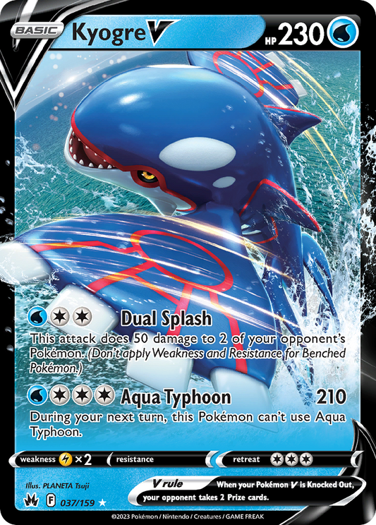 Kyogre V - 037/159 - holofoil - Crown Zenith