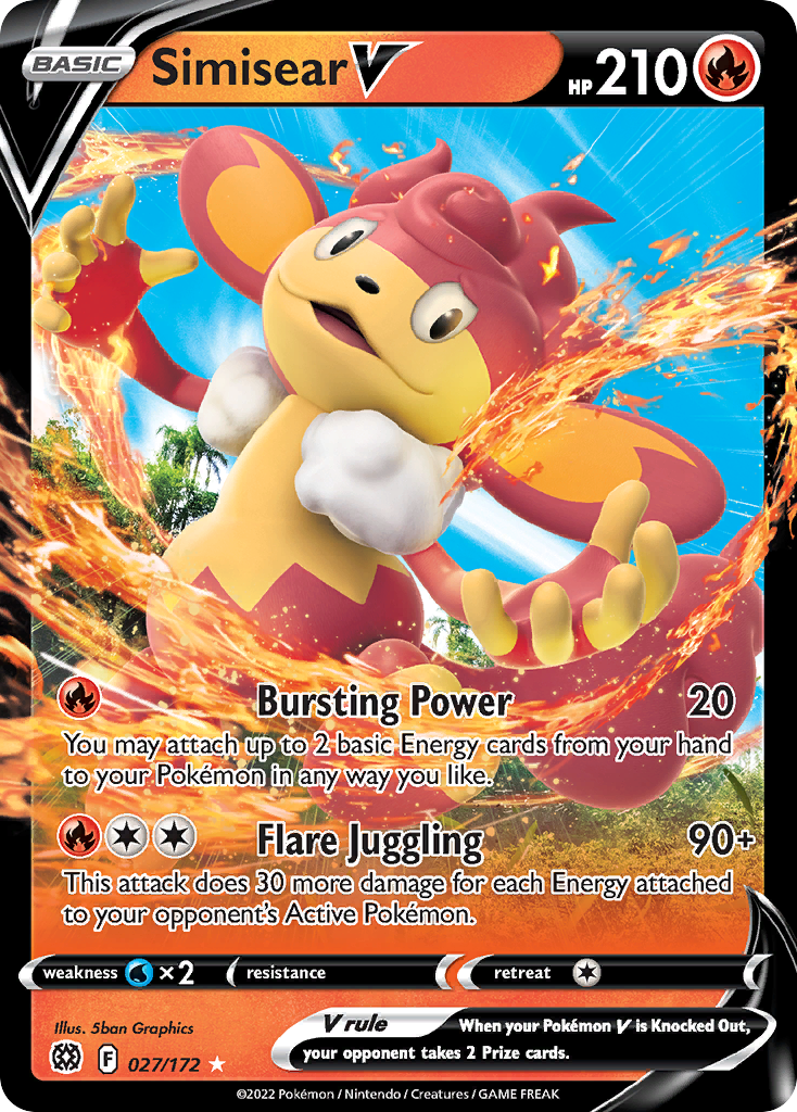 Simisear V - 027/172 - holofoil - Brilliant Stars