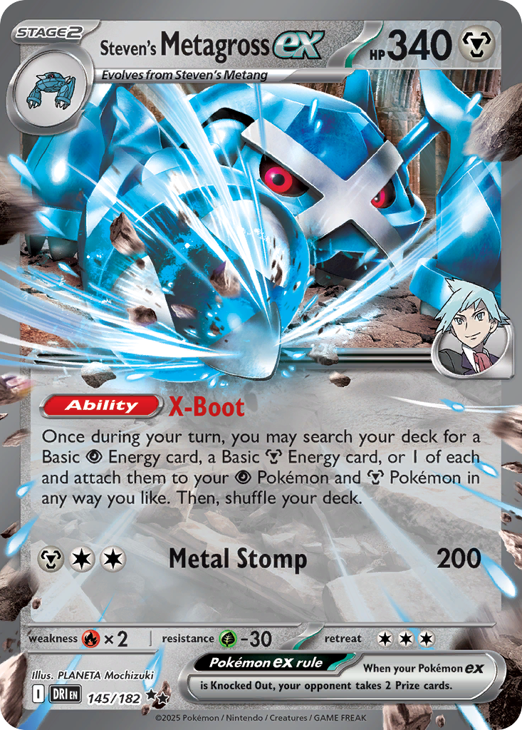 Steven's Metagross ex - 145/182 - holofoil - Destined Rivals