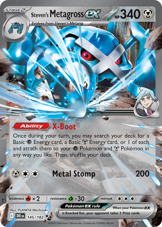 Steven's Metagross ex - 145/182 - holofoil - Destined Rivals
