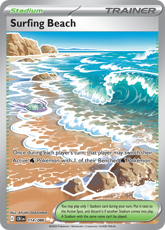 Surfing Beach - 114/086 - holofoil - Chaos Rising
