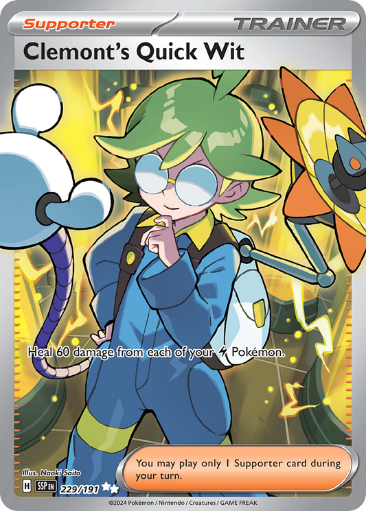 Clemont's Quick Wit - 229/191 - holofoil - Surging Sparks