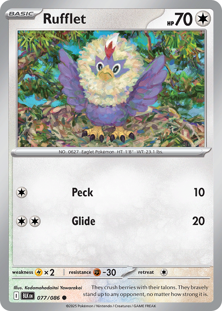 Rufflet - 077/086 - masterBallReverseHolofoil - Black Bolt