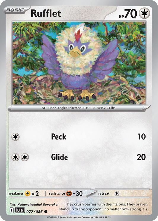 Rufflet - 077/086 - masterBallReverseHolofoil - Black Bolt