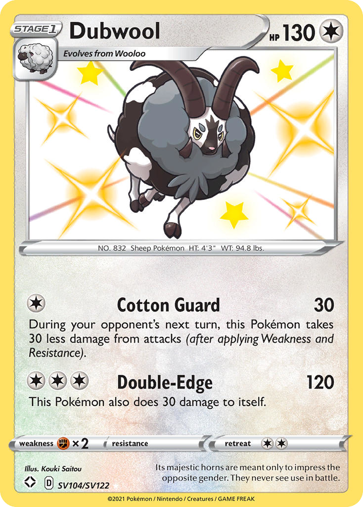 Dubwool - 104/122 - holofoil - Shining Fates Shiny Vault