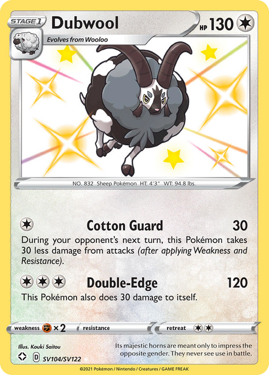 Dubwool - 104/122 - holofoil - Shining Fates Shiny Vault
