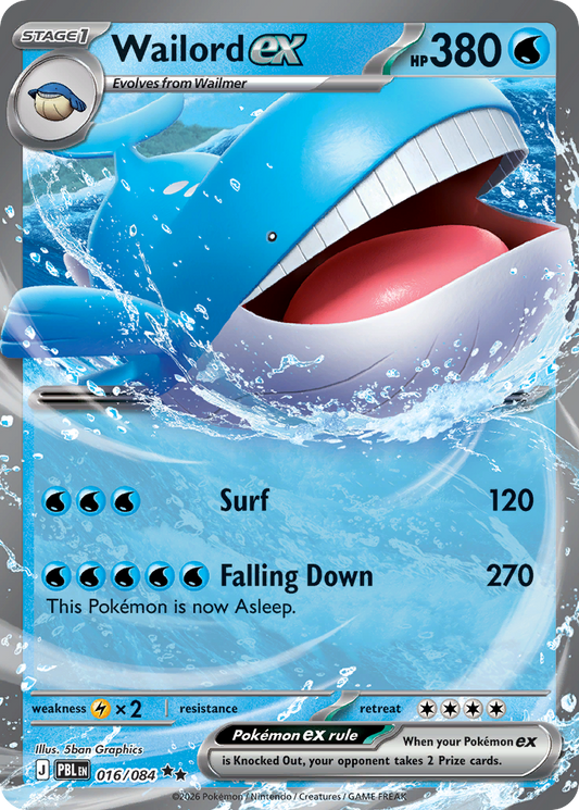 Wailord ex - 016/084 - holofoil - Pitch Black