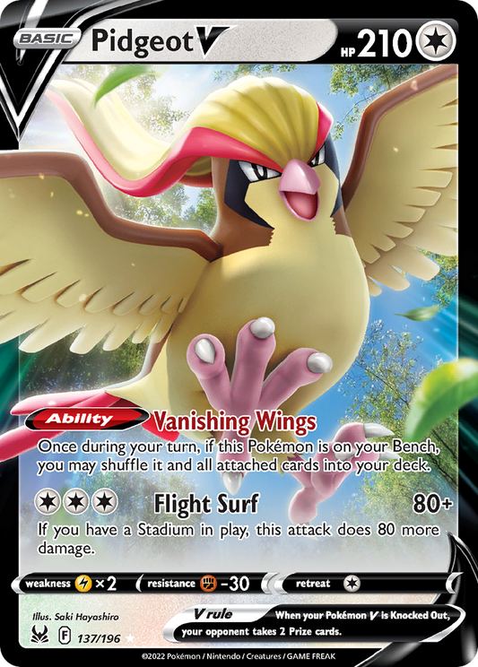 Pidgeot V - 137/196 - holofoil - Lost Origin