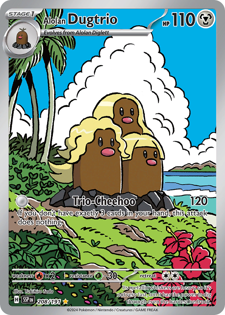Alolan Dugtrio - 208/191 - holofoil - Surging Sparks