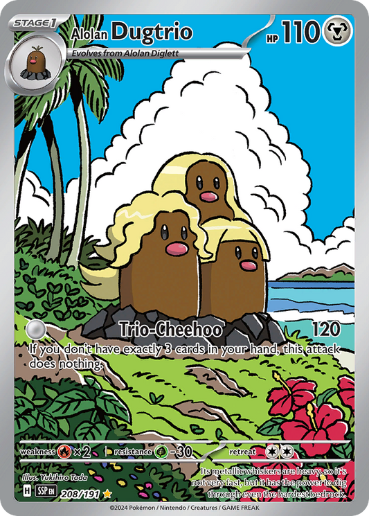 Alolan Dugtrio - 208/191 - holofoil - Surging Sparks