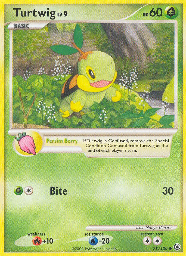Turtwig - 78/100 - snowflakeStamp - Majestic Dawn