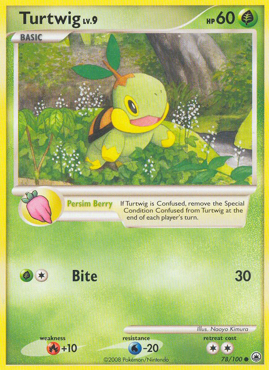 Turtwig - 78/100 - snowflakeStamp - Majestic Dawn
