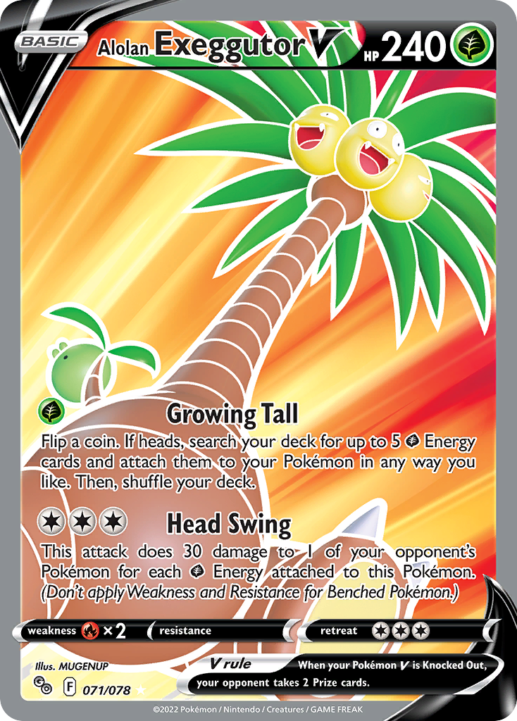 Alolan Exeggutor V - 071/078 - holofoil - Pokémon GO