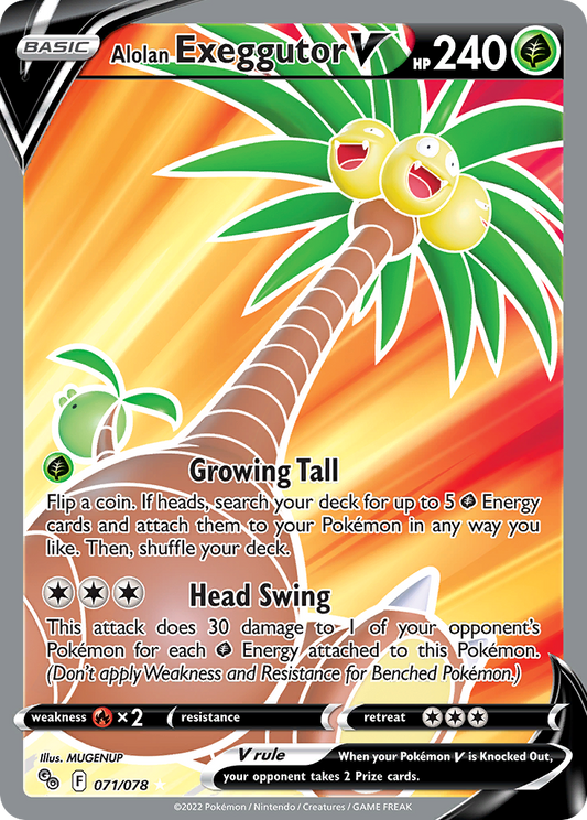 Alolan Exeggutor V - 071/078 - holofoil - Pokémon GO