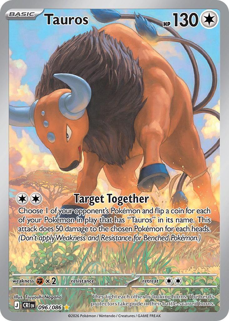 Tauros - 096/086 - holofoil - Chaos Rising