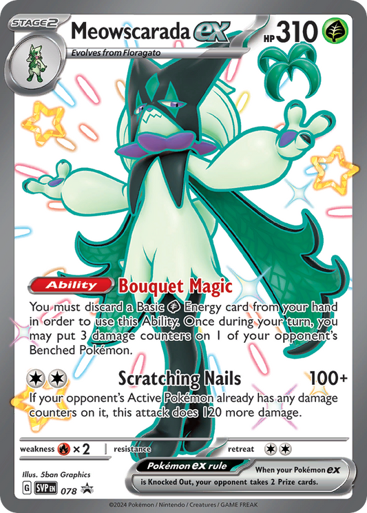Meowscarada ex - 078/224 - holofoil - Scarlet & Violet Black Star Promos