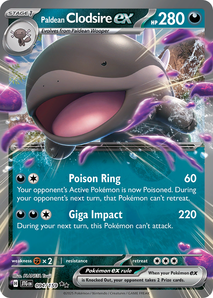 Paldean Clodsire ex - 094/159 - holofoil - Journey Together