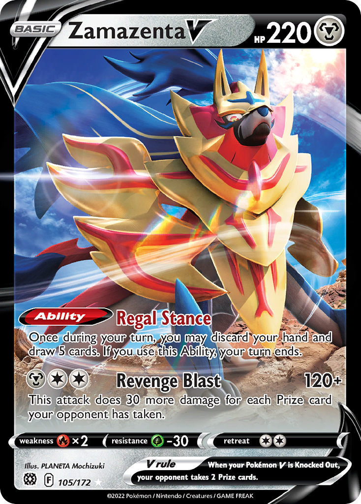 Zamazenta V - 105/172 - holofoil - Brilliant Stars