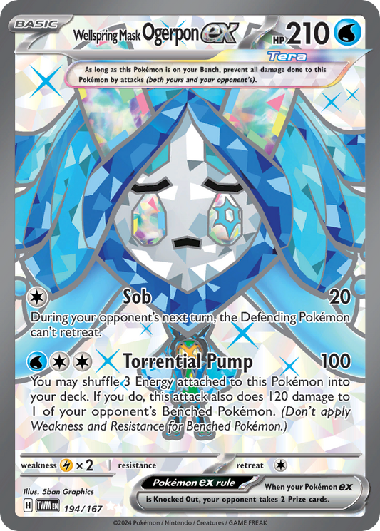 Wellspring Mask Ogerpon ex - 194/167 - holofoil - Twilight Masquerade