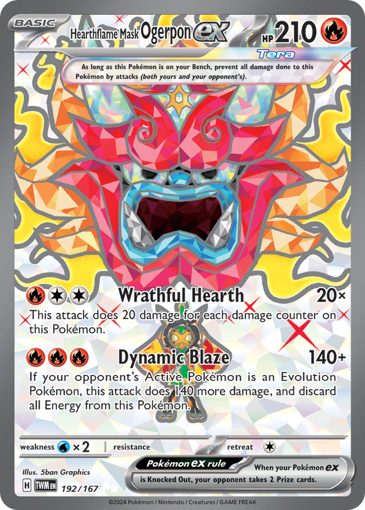 Hearthflame Mask Ogerpon ex - 192/167 - holofoil - Twilight Masquerade