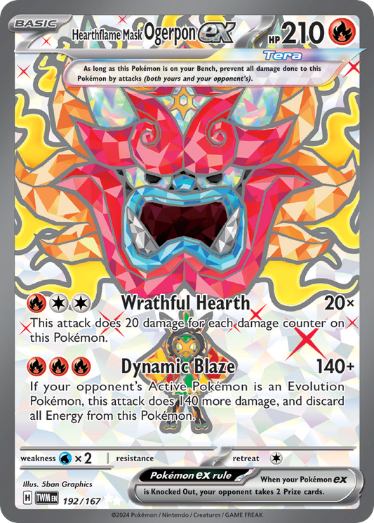 Hearthflame Mask Ogerpon ex - 192/167 - holofoil - Twilight Masquerade