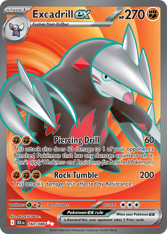 Excadrill ex - 160/086 - holofoil - Black Bolt