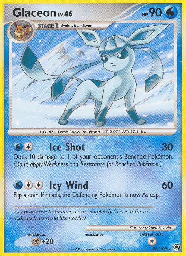 Glaceon - 20/100 - snowflakeStamp - Majestic Dawn